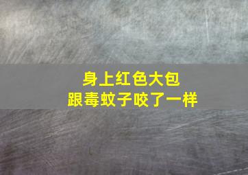 身上红色大包 跟毒蚊子咬了一样